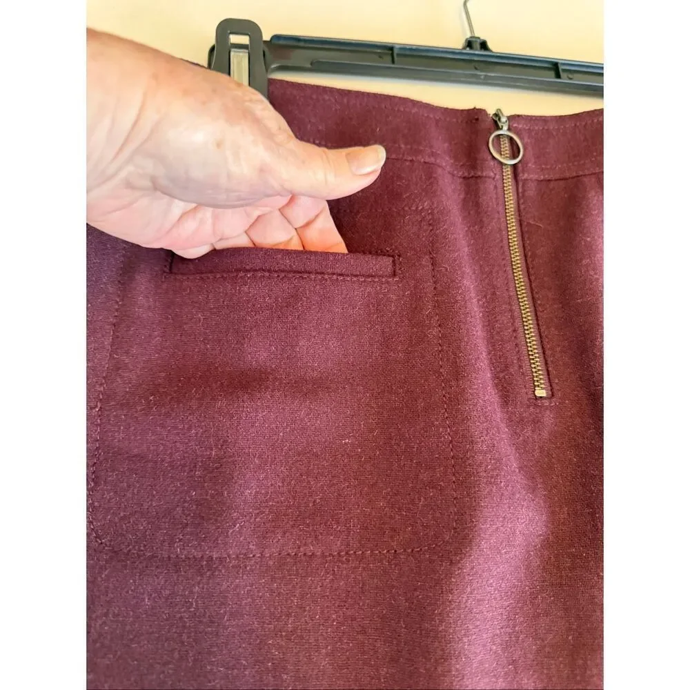 Madewell Fireside Mini Skirt in Burgundy Size 4 Preppy, Retro, Dark Academia